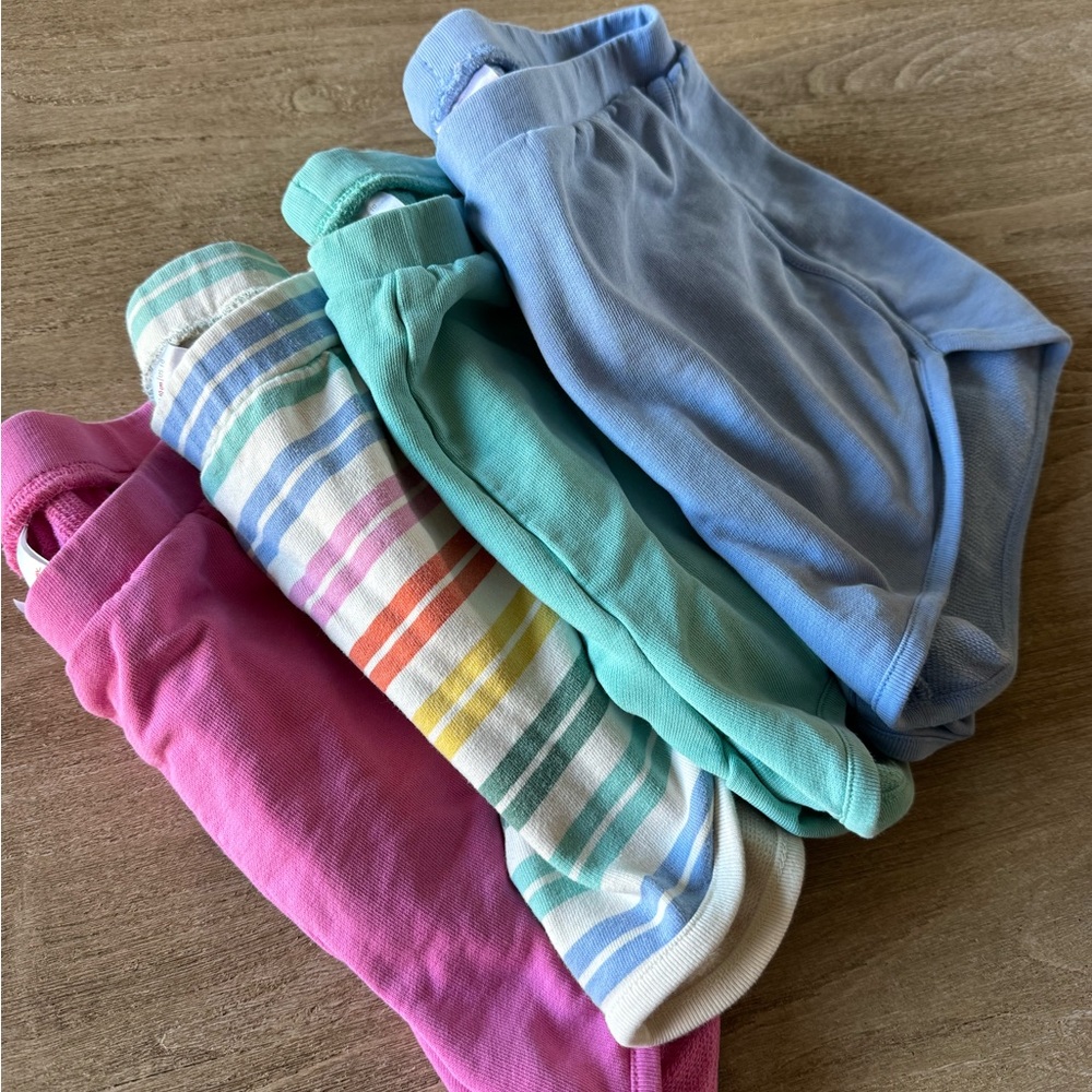Hanna Anderson Colorful Girls' Dolphin Shorts - Pink, Striped, Mint, Blue